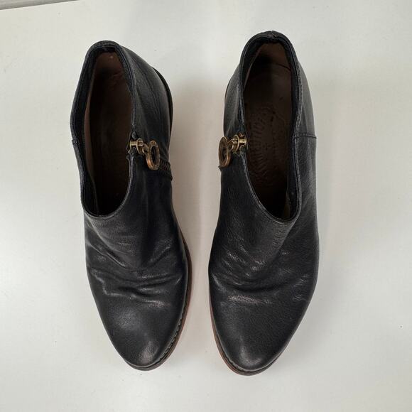 VTG Fiorentini + Baker Rykel Womens Booties Black Leather Side Zip Ankle Boot 37 - Picture 3 of 7